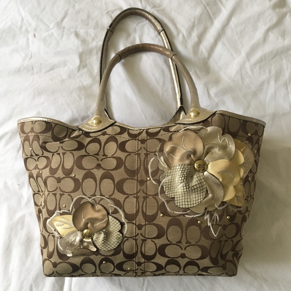 COACH Vintage Handbag with Flower Design